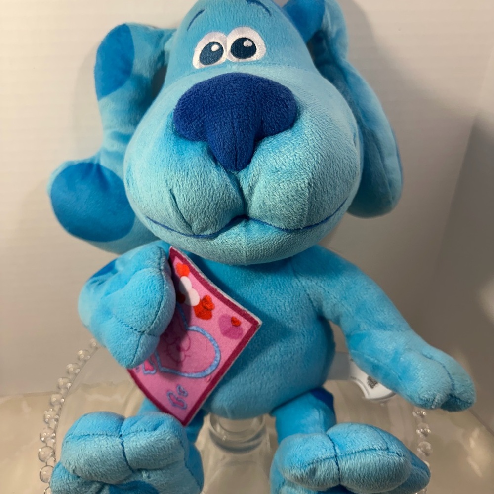 Valentines Blues Clues and you Nickelodeon plush with pink Valentine preowned